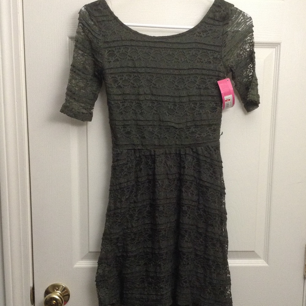 Lace olive dress